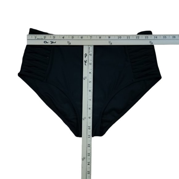 RELLECIGA Womens Strappy High Waisted Bikini Bottom Full Coverage Swim Sz M - Picture 5 of 5